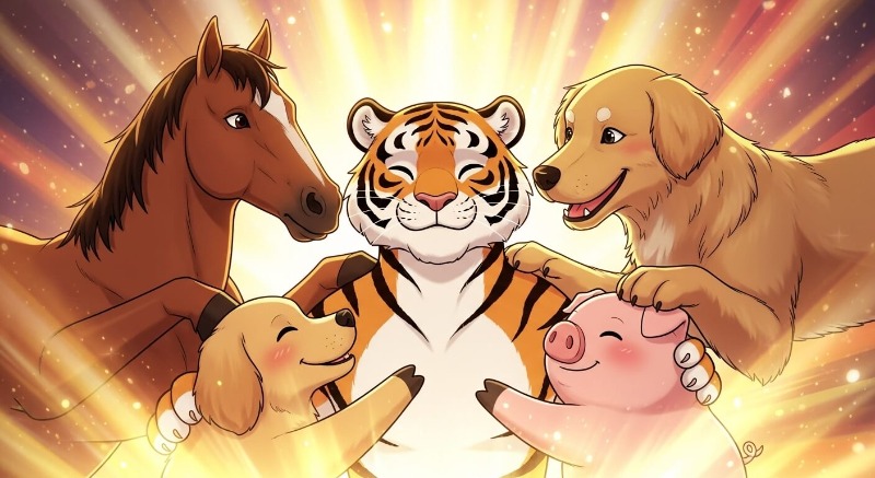 1938년생부터 2022년생까지 호랑이띠의 출생년도와 2026년 기준 나이가 정리된 인포그래픽