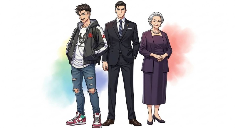 성년이 된 20대, 성공한 30대, 안정적인 50대 등 개띠의 세대별 행복한 모습