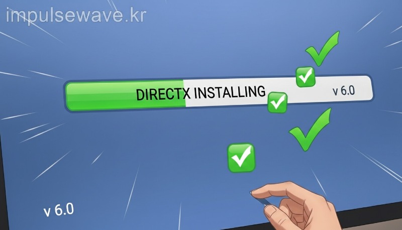 DirectX June 2010 오프라인 설치 파일의 압축을 풀고 DXSETUP.exe를 실행하는 과정