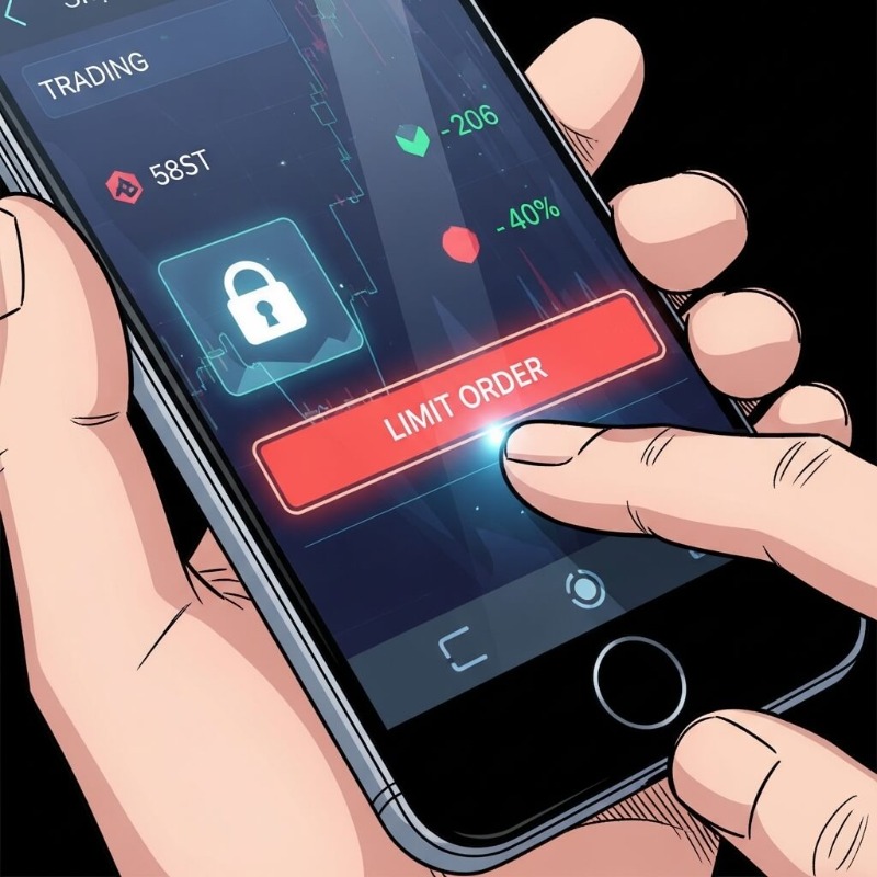 스마트폰 주식 앱 주문 화면에서 