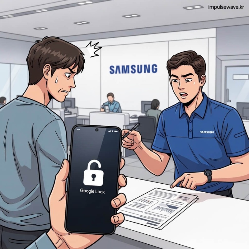 초기화된 스마트폰 화면에 