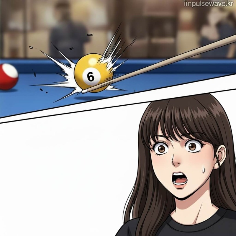 흰 공이 노란 공(상대구)을 맞히거나 테이블 밖으로 나가는 장면 위에 X 표시가 된 경고 이미지