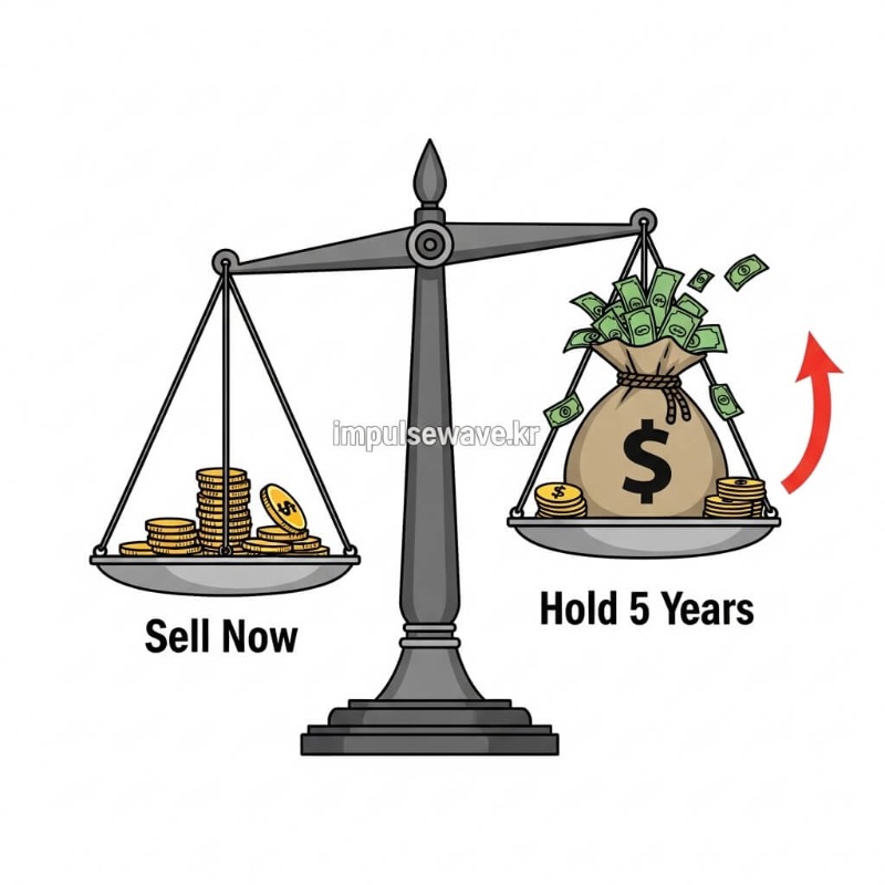 채권 매입(보유)과 채권 할인(즉시 매도)의 차이점을 설명하는 비교 인포그래픽