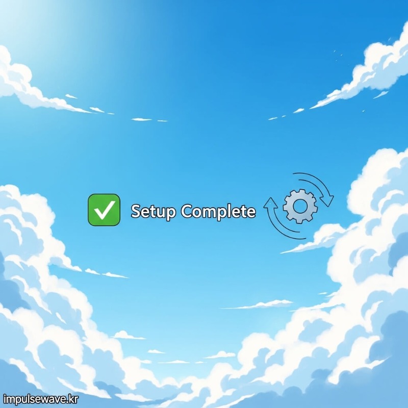 포맷 완료 후 윈도우 바탕화면과 드라이버 설치 프로그램이 실행되어 업데이트 중인 화면