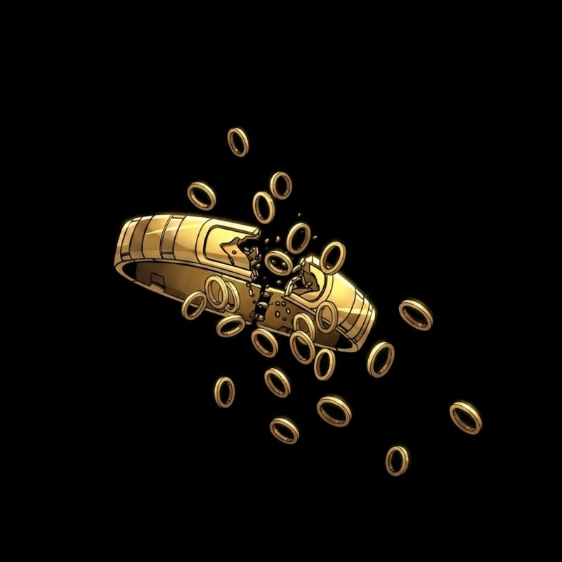 손목에 있던 금팔찌가 툭 끊어져 바닥으로 떨어지거나, 잃어버려서 당황하며 찾는 장면