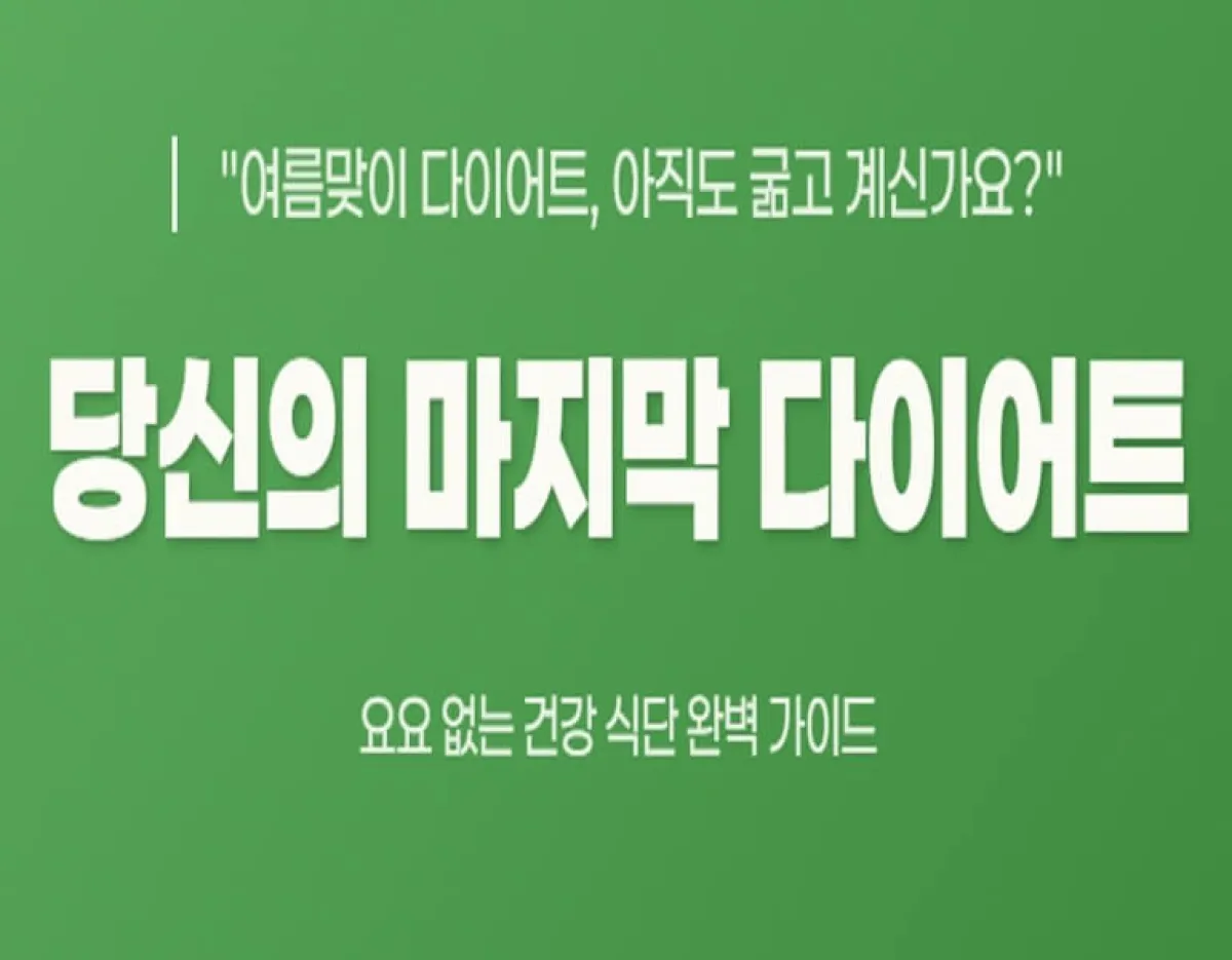 요요없는 건강 다이어트 식단 대표 이미지