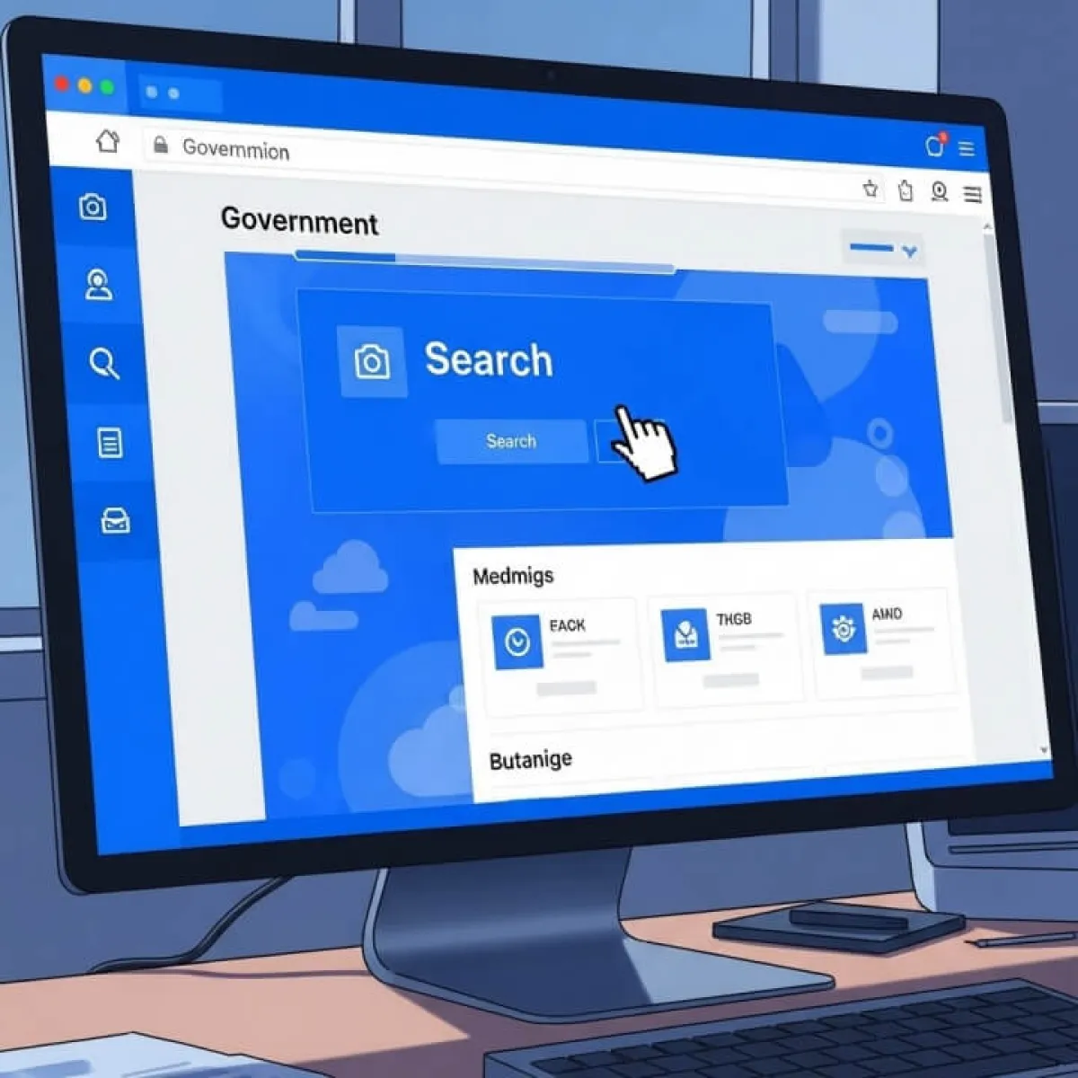 근로복지공단 홈페이지 메인 화면에서 민원 조회 메뉴 하단의 사업장 관리번호 찾기를 클릭하는 마우스 커서