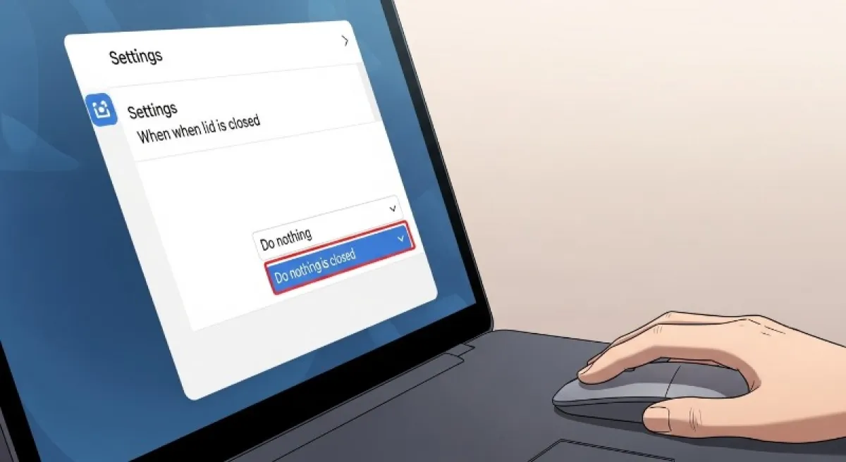 배터리 사용과 전원 사용 시 덮개 닫을 때 동작을 