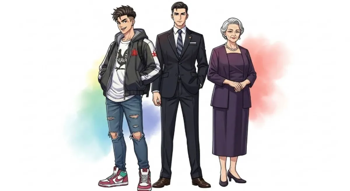 성년이 된 20대, 성공한 30대, 안정적인 50대 등 개띠의 세대별 행복한 모습