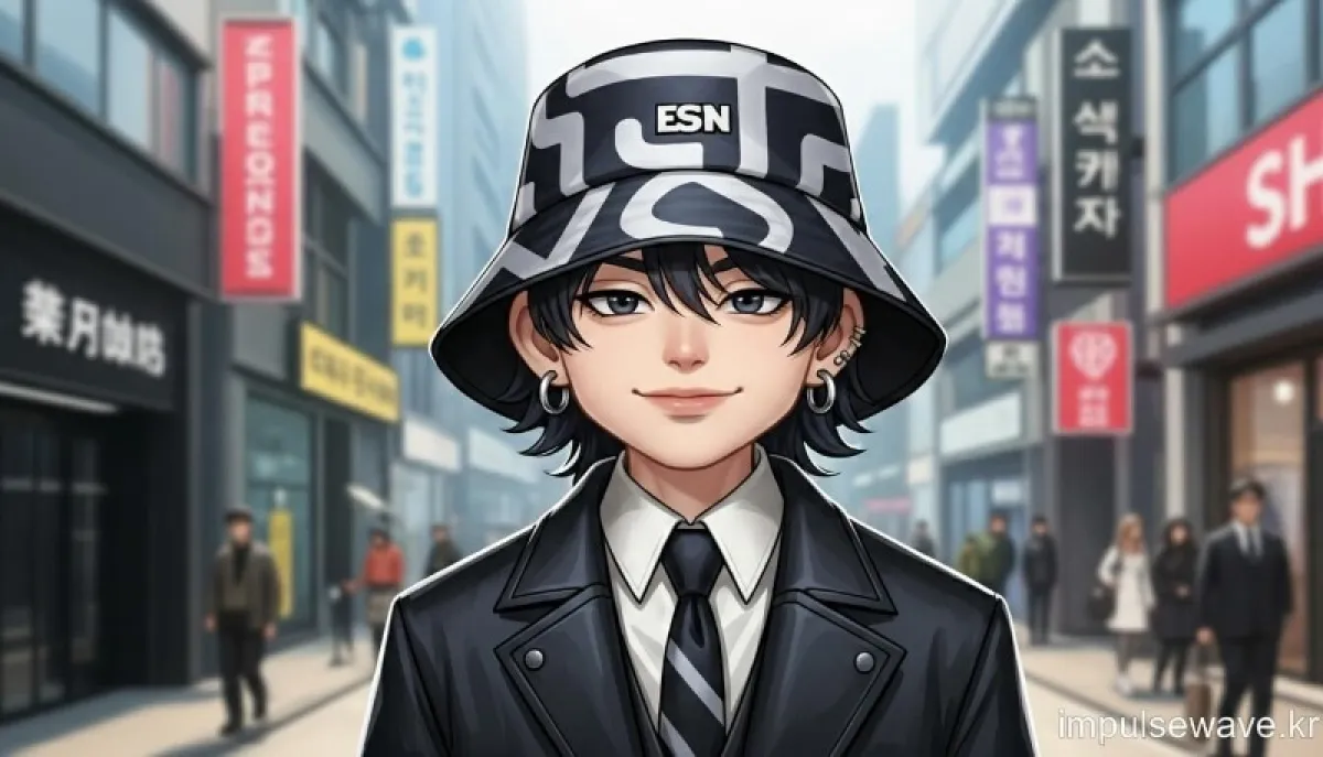 얼굴이 작아 보이는 버킷햇(벙거지) 모자를 쓰고 만족해하는 세련된 모습