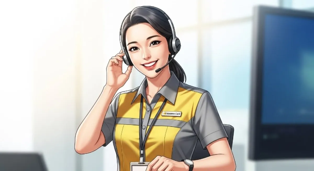 빨간색 비상벨 아이콘과 분실된 신용카드, 긴급 전화 연결을 암시하는 이미지