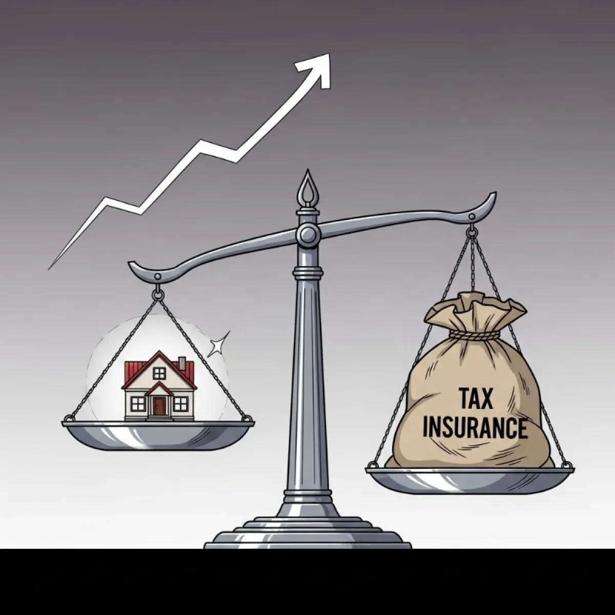 공시지가 상승에 따라 건강보험료와 재산세 그래프가 함께 올라가는 것을 보여주는 도표