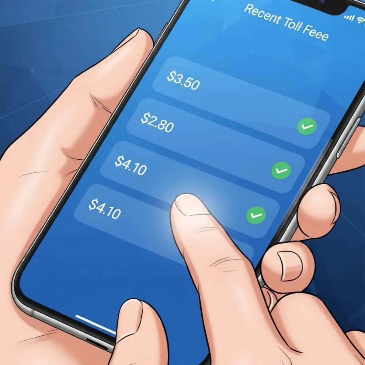 스마트폰 화면에 삼성카드 앱이 실행되어 있고, 마이 메뉴에서 하이패스 이용 내역을 조회하는 과정 스크린샷