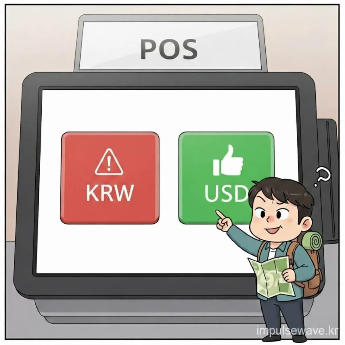 해외 카드 단말기 화면에