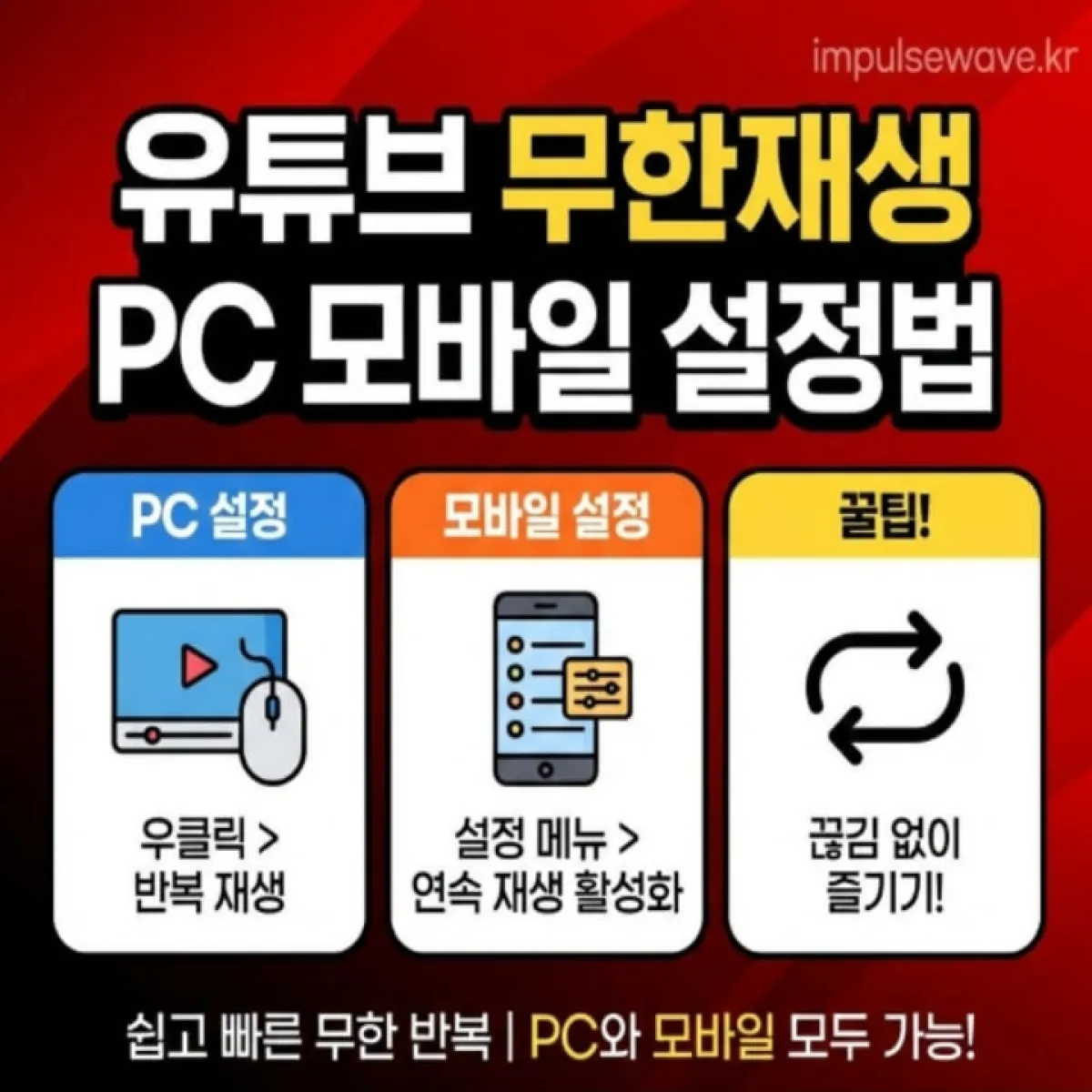 헤드폰을 끼고 음악을 감상하며 행복해하는 캐릭터와 무한대 기호(∞)가 그려진 뮤직 플레이어 화면 일러스트