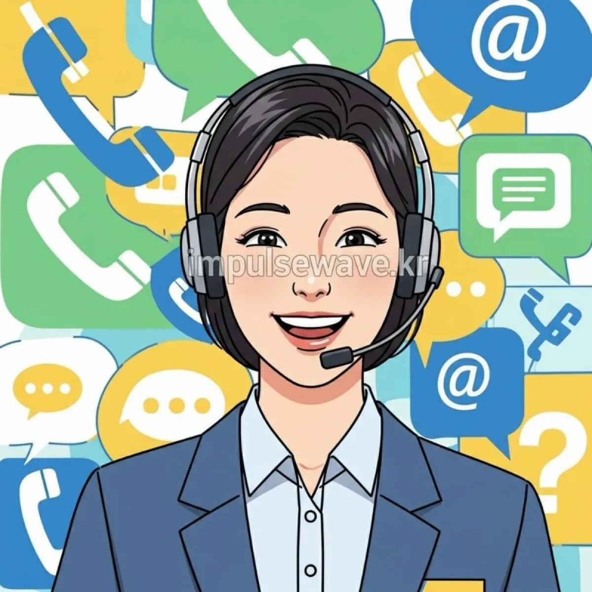 구글 코리아 고객센터 전화번호 080-234-0051이 크게 적힌 스마트폰 화면과 상담원 아이콘