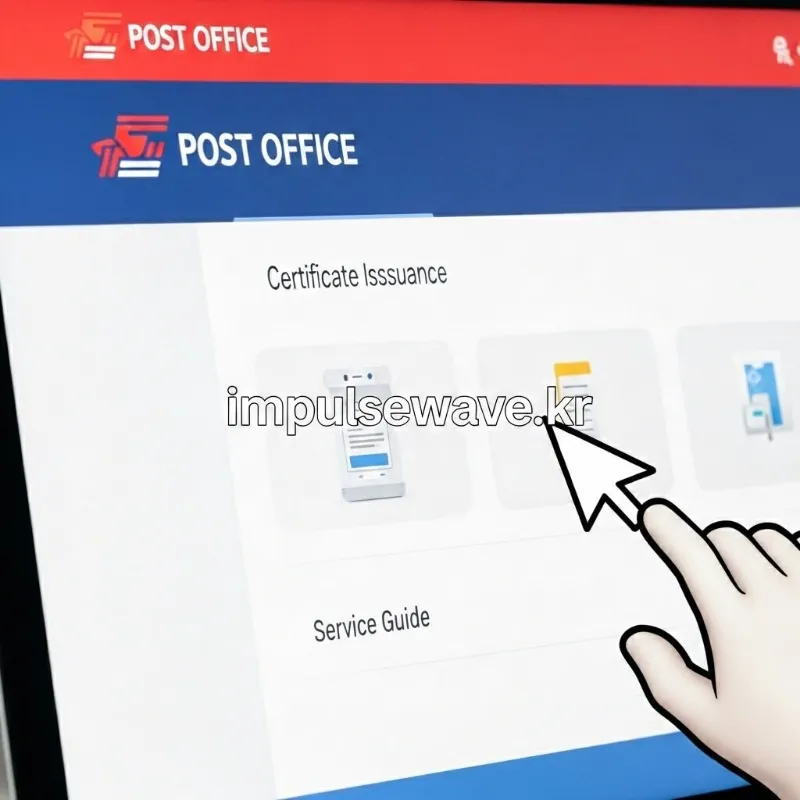 우체국 인터넷뱅킹 홈페이지 화면에서 증명서 발급 메뉴를 클릭하고 영문/국문을 선택하는 과정