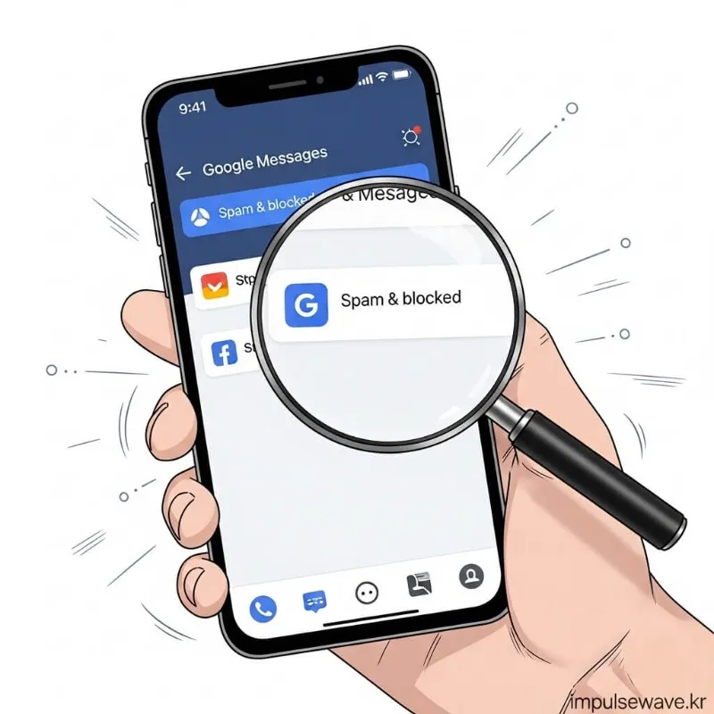구글 메시지 앱의 프로필 메뉴에서 