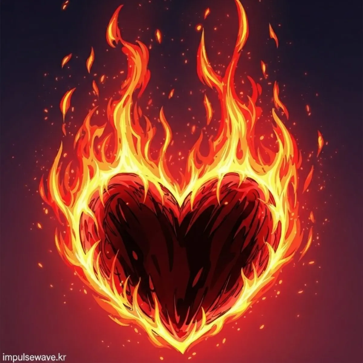 활활 타오르는 불꽃 아이콘 옆에 자음 