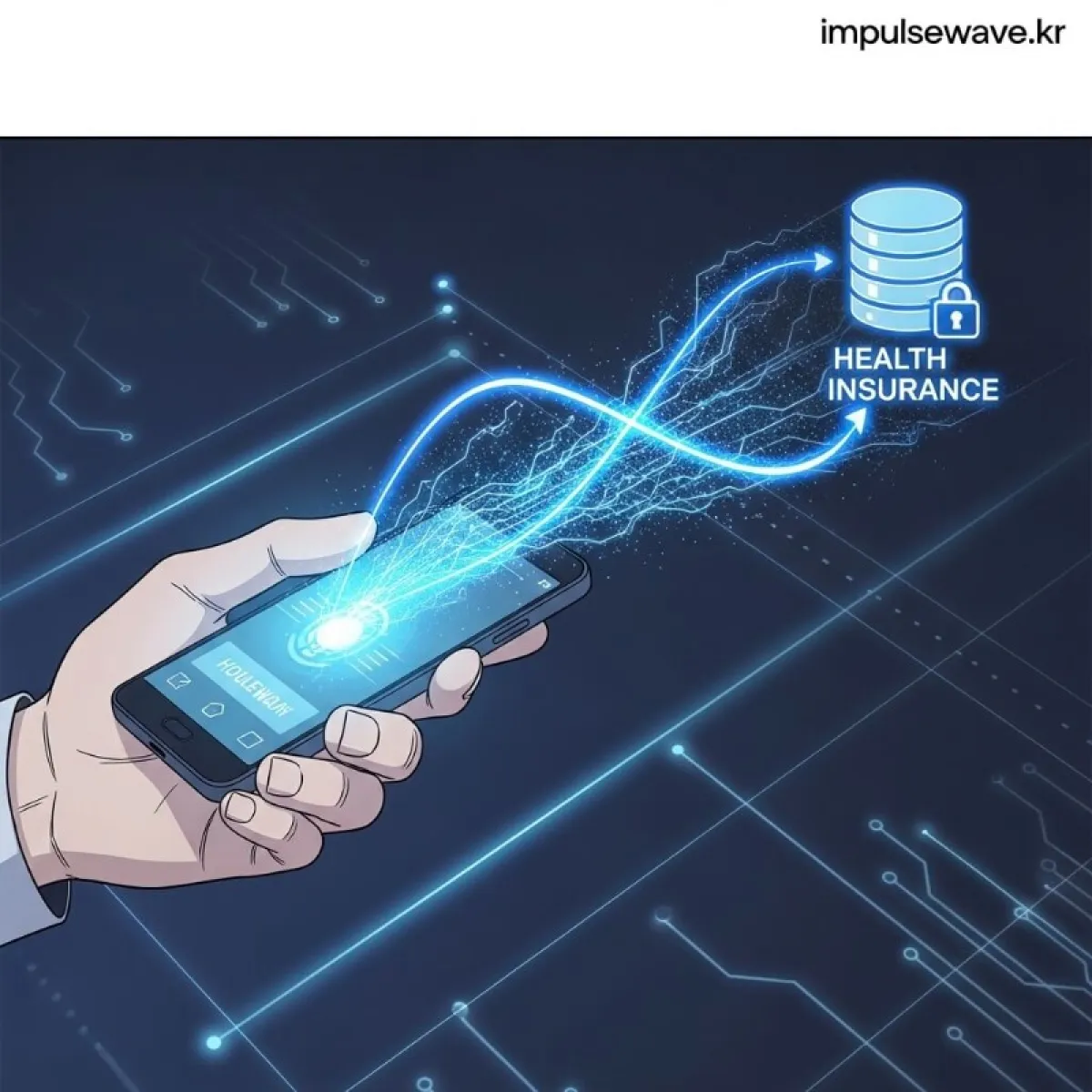 스마트폰 화면에서 건강보험공단 로고가 뜨며 자동으로 서류가 제출되고 한도 해제 완료 메시지가 뜨는 장면