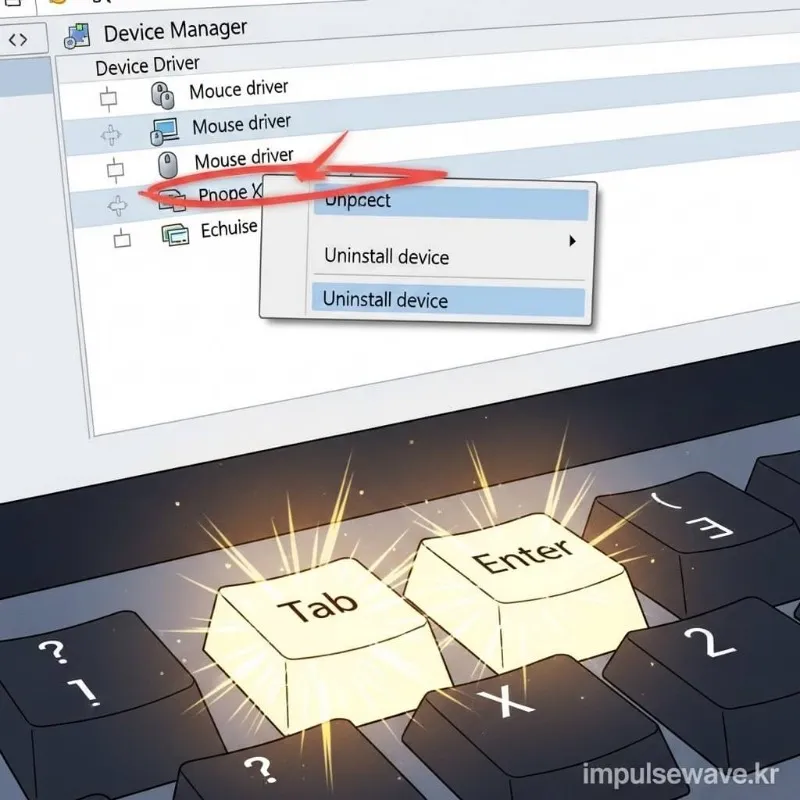 윈도우 장치 관리자 화면에서 