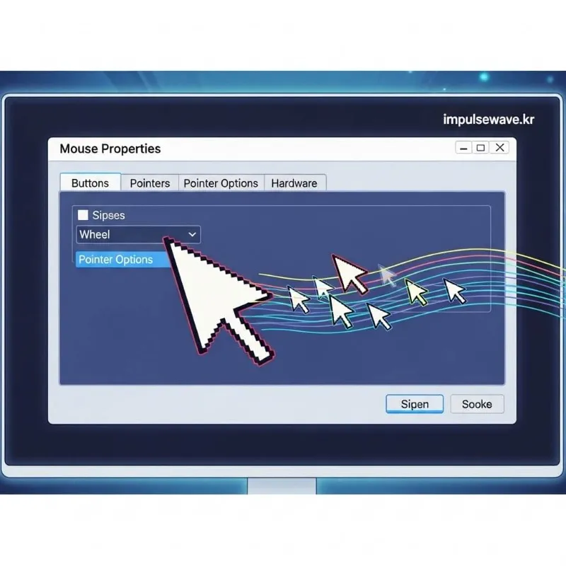윈도우 마우스 속성 창에서 