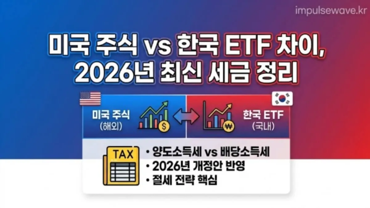 미국 주식 한국 ETF 차이, 2026년 최신 세금 정리.jpg