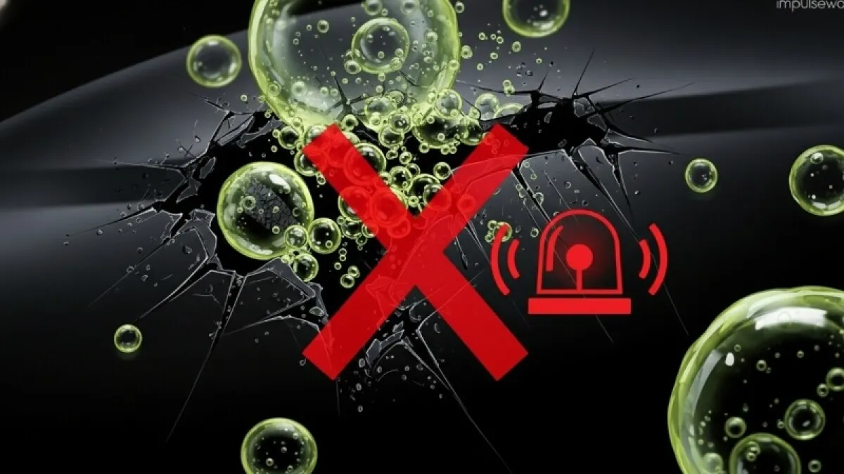 부식된 금속 나사와 코팅이 벗겨진 벽면에 엑스(X) 표시가 그려진 경고 인포그래픽