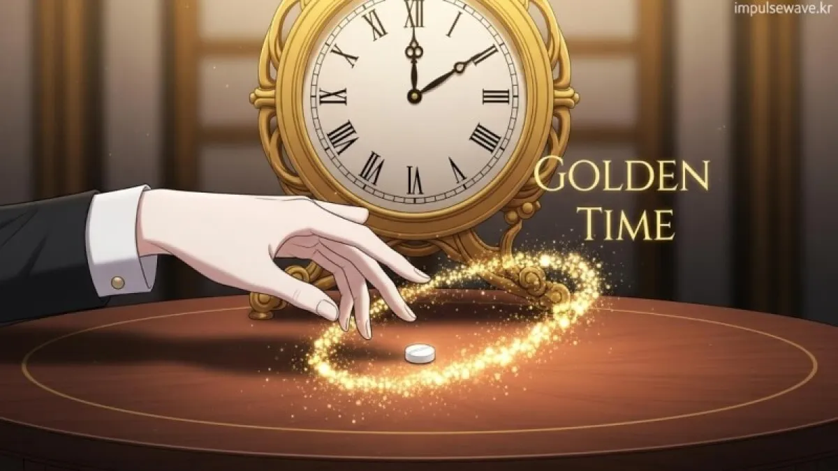 어두운 방에서 눈을 가리고 이마에 냉찜질 팩을 올린 채 휴식하는 사람