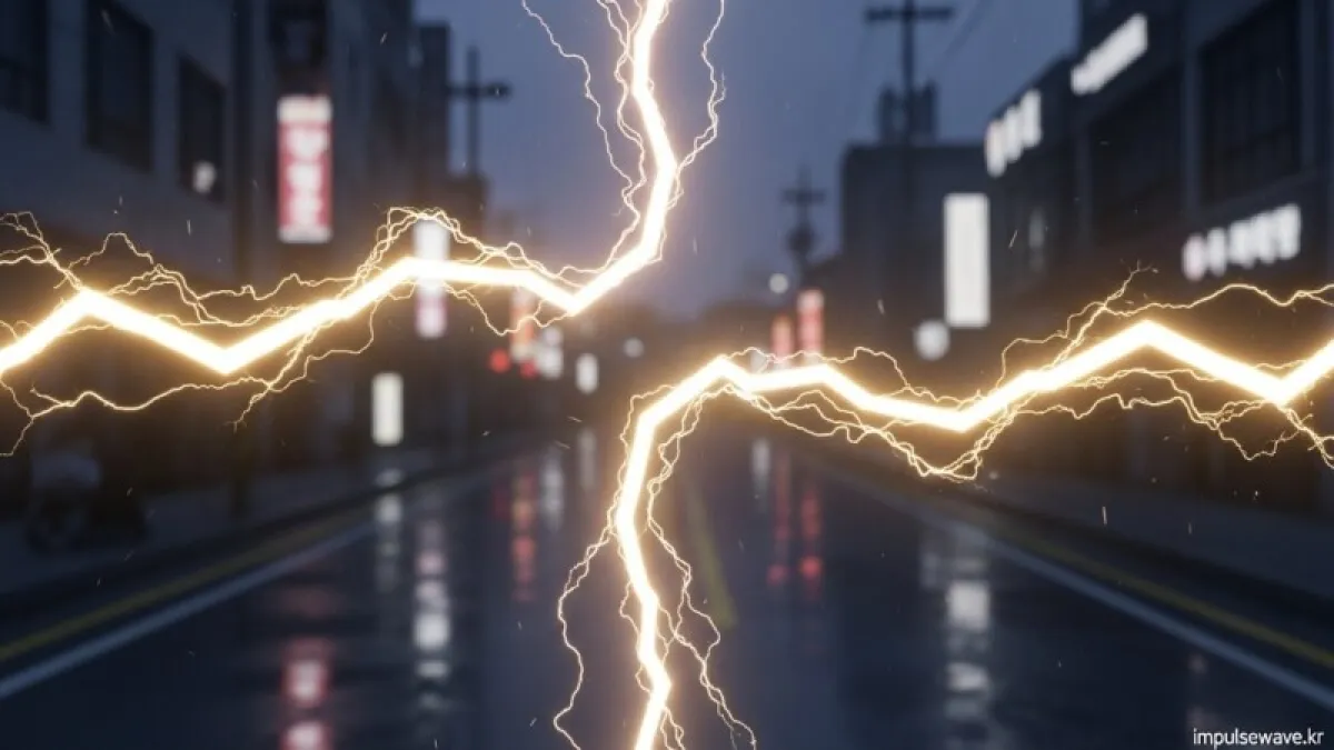 눈앞 시야에 지그재그 모양의 반짝이는 선과 어두운 점이 나타난 환자의 시점 재현