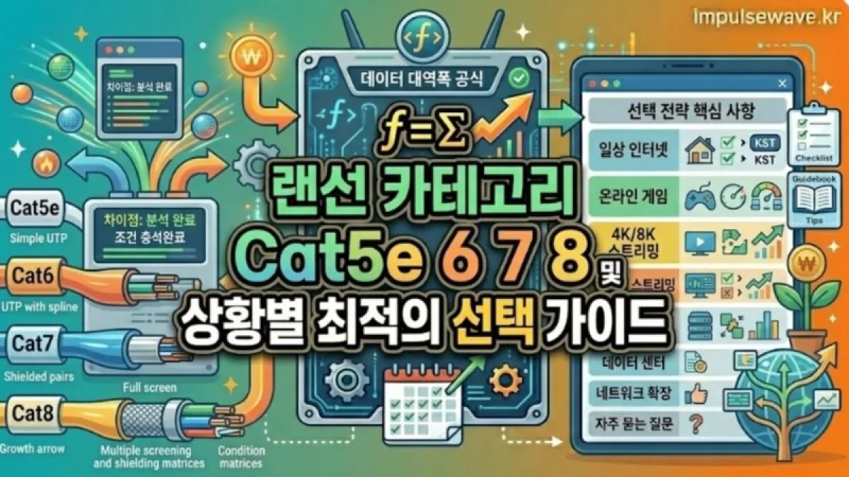 랜선의 파란색 피복에 