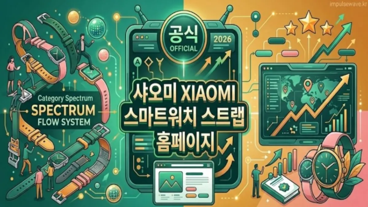 샤오미 공식 홈페이지 메인 화면에 진열된 다양한 색상과 소재의 스마트워치 정품 스트랩 카탈로그