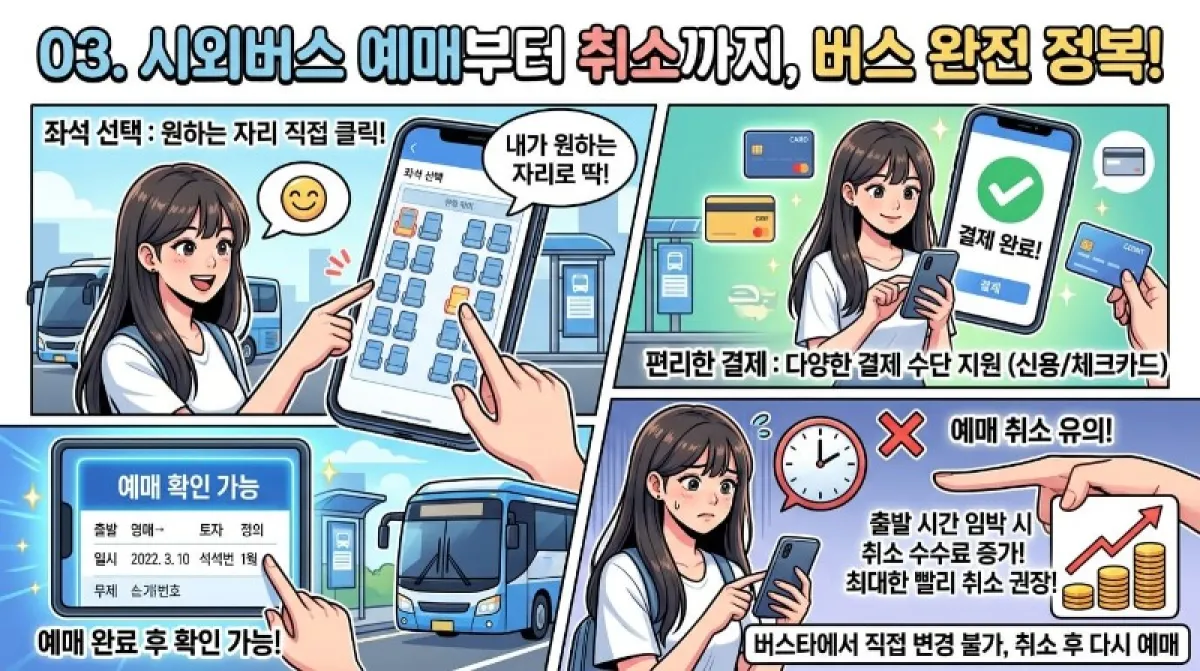 시외버스 예매부터 취소까지, 버스타고 완전 정복!