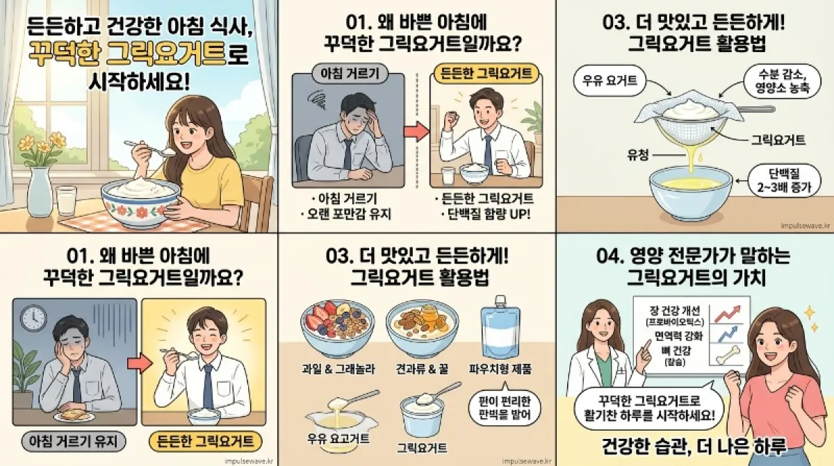 바쁜 아침, 꾸덕한 그릭요거트로 시작하는 든든하고 건강한 식사