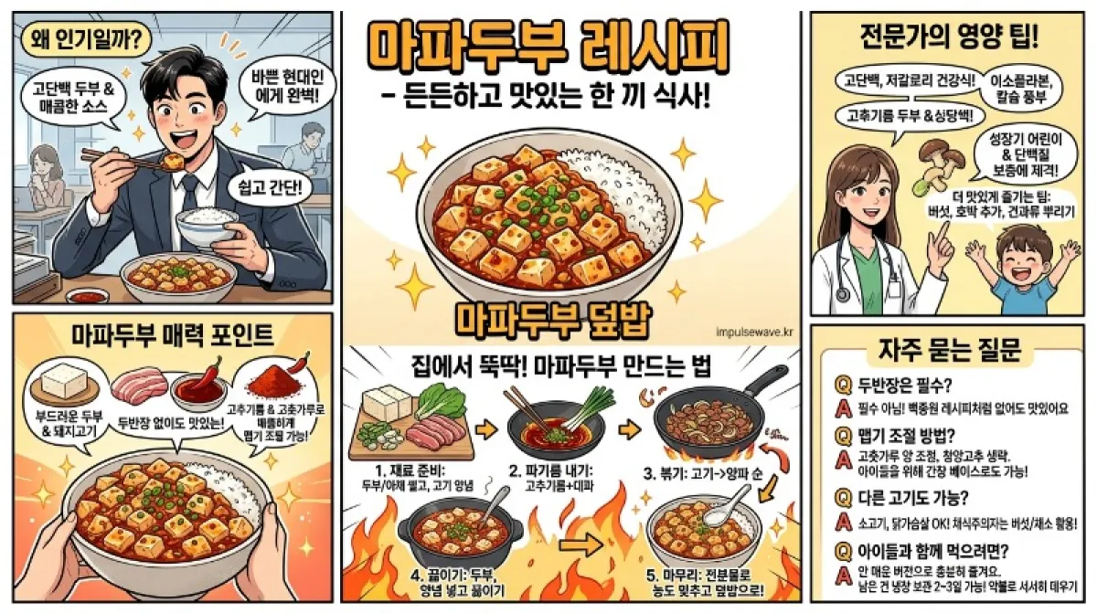 마파두부 레시피, 두부요리, 한그릇 식단 맛있는 마파두부 덮밥 마스터하기