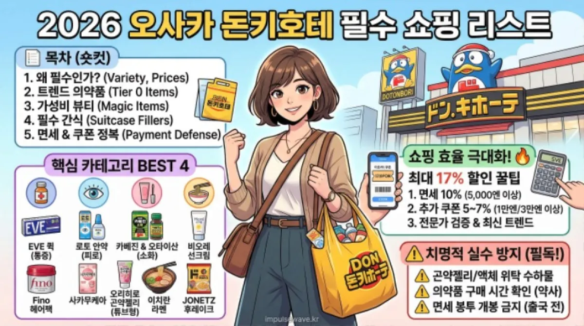 2026년 오사카 돈키호테 쇼핑리스트 완벽 가이드