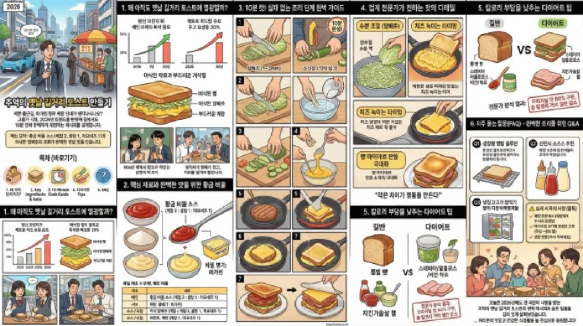 옛날 길거리 토스트 만들기, 10분 완성 황금레시피