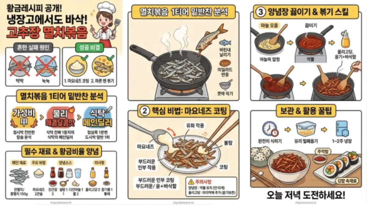 바삭한 고추장 멸치볶음 하나로 식비 아끼는 현실적인 방법