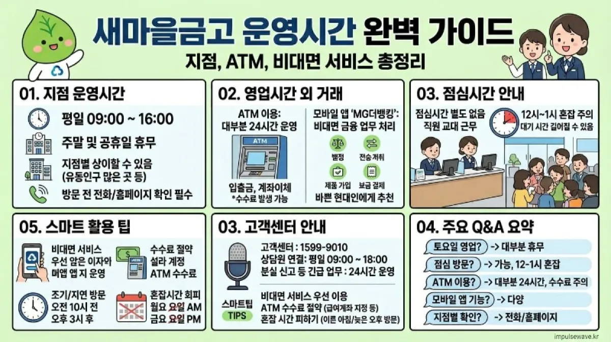 새마을금고 지점, ATM, 비대면 서비스 가이드