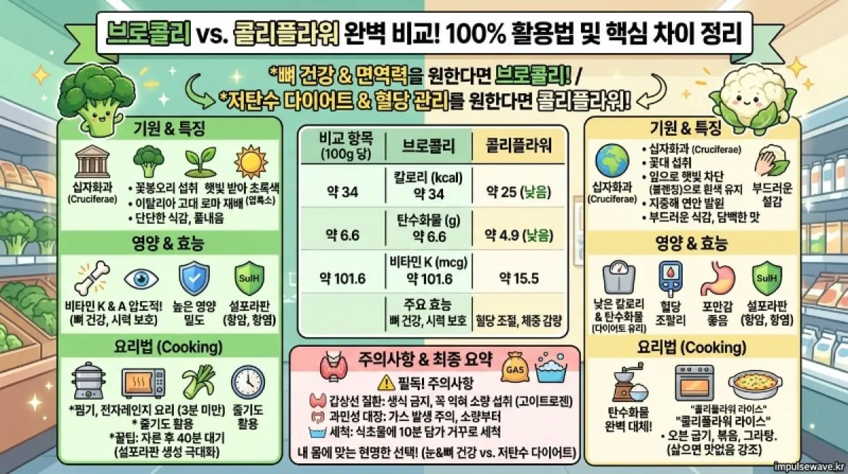 콜리플라워 브로콜리 차이 하나로 건강 챙기는 비법