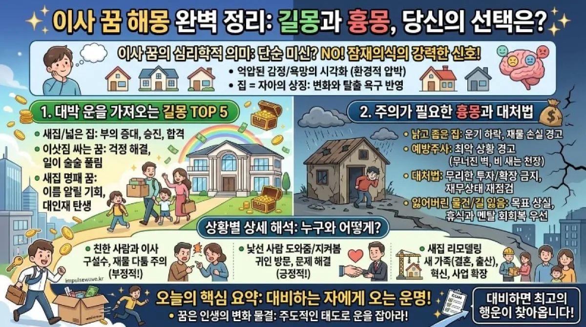 이사하는꿈 완벽 해몽 길몽 가이드 BEST 5