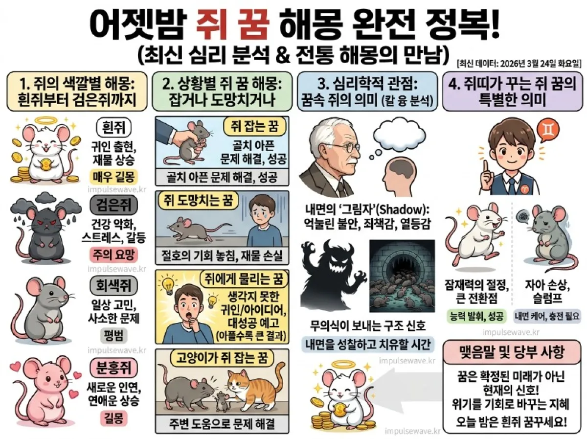 쥐띠 꿈해몽 상징적 의미, 안보면 후회하는 진실