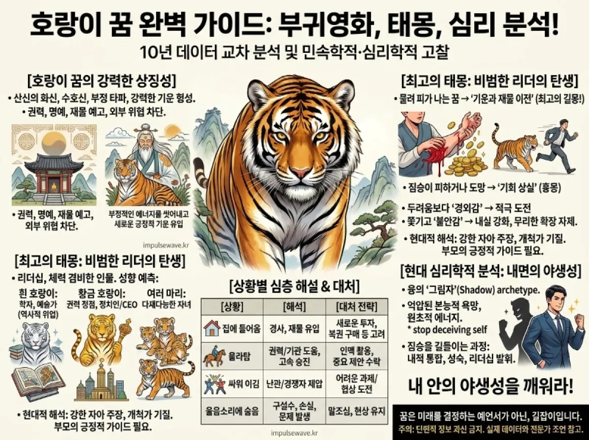 2026년 호랑이 꿈 해몽 태몽 완벽 분석