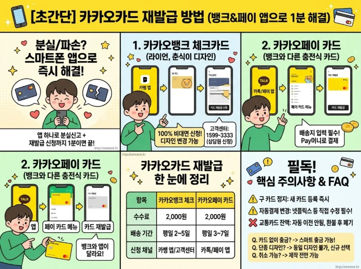 2026년 카카오 카드 재발급 간편 신청 방법 총정리