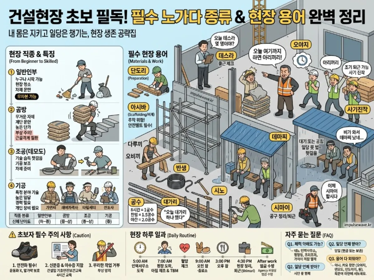 노가다 종류 용어 완벽 정리 하나로 현장 에이스 되기