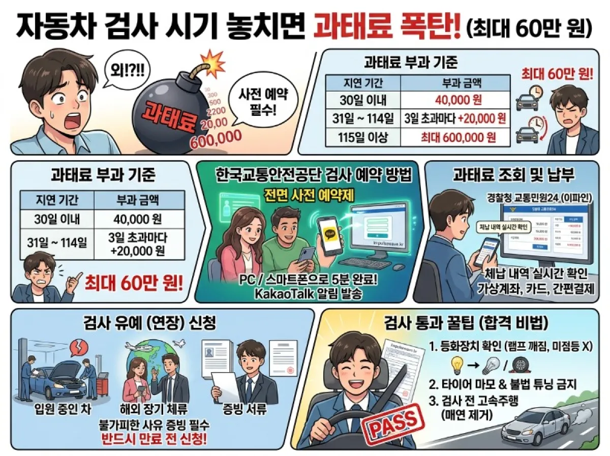 2026 자동차 검사 예약 과태료 완벽 정리
