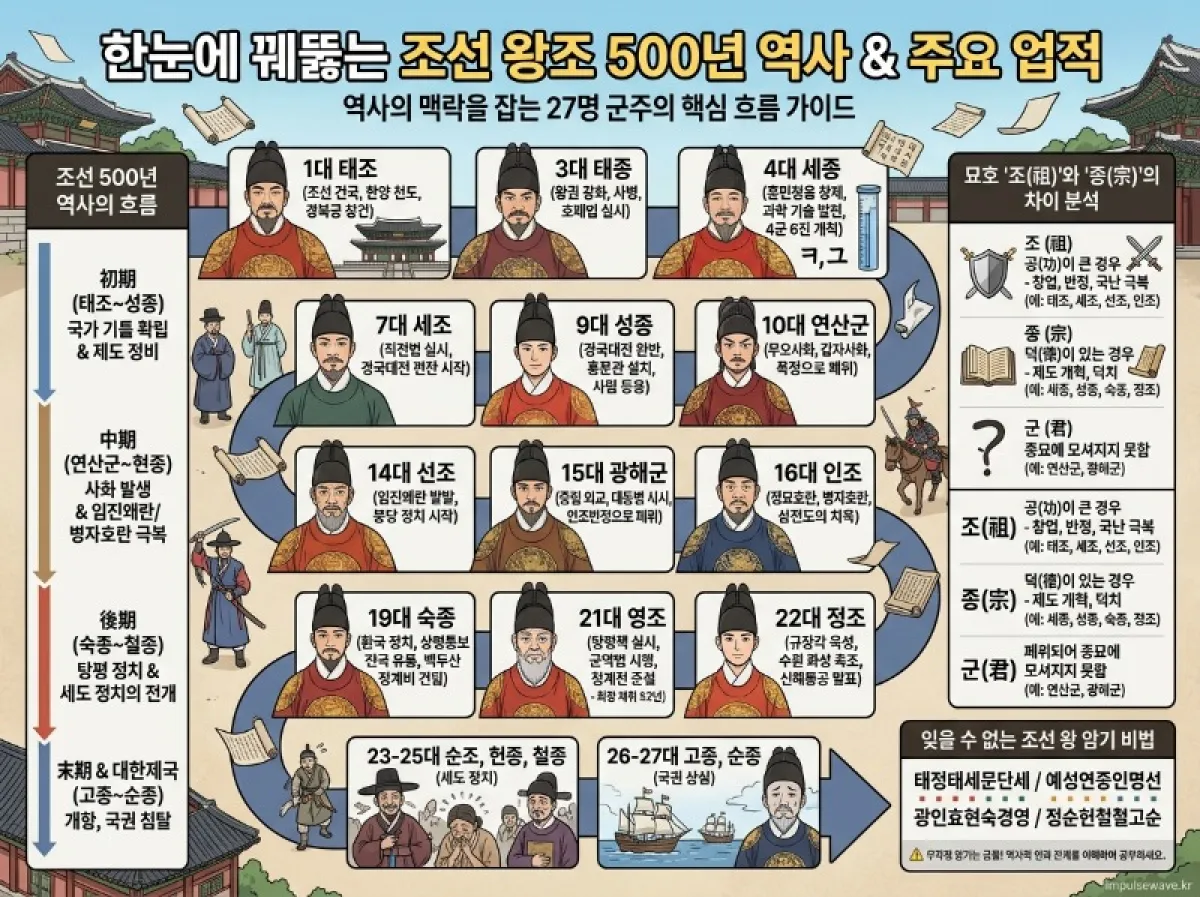전문가의 태정태세문단세 조선왕조 계보 완벽 정리