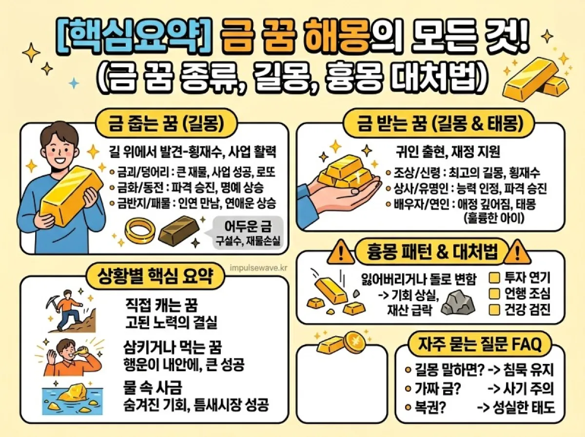 금을 받는 꿈, 재물운과 태몽의 강력한 징조