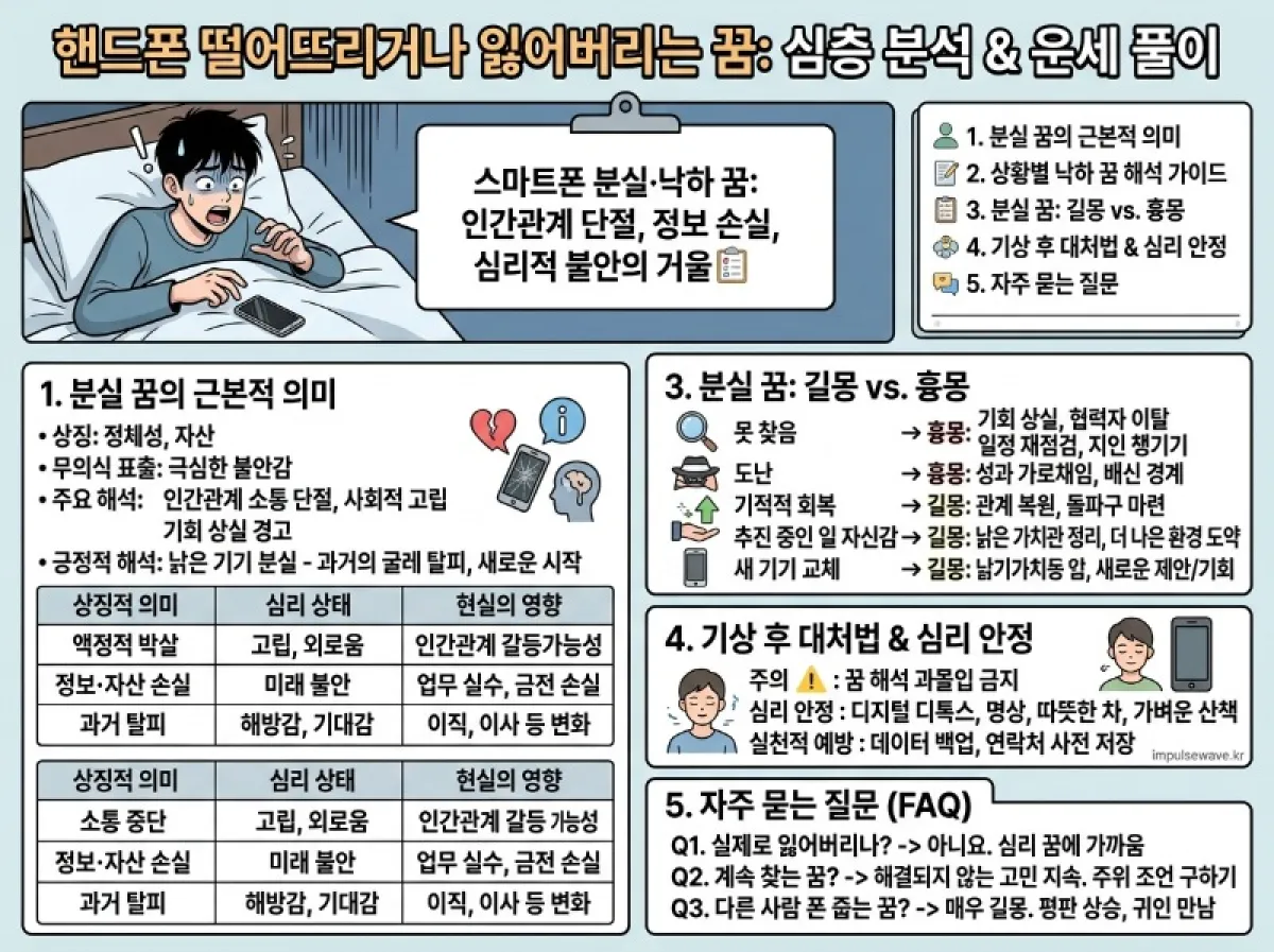 핸드폰 떨어뜨리는 꿈 스마트폰 잃어버리는 해몽 완벽정리