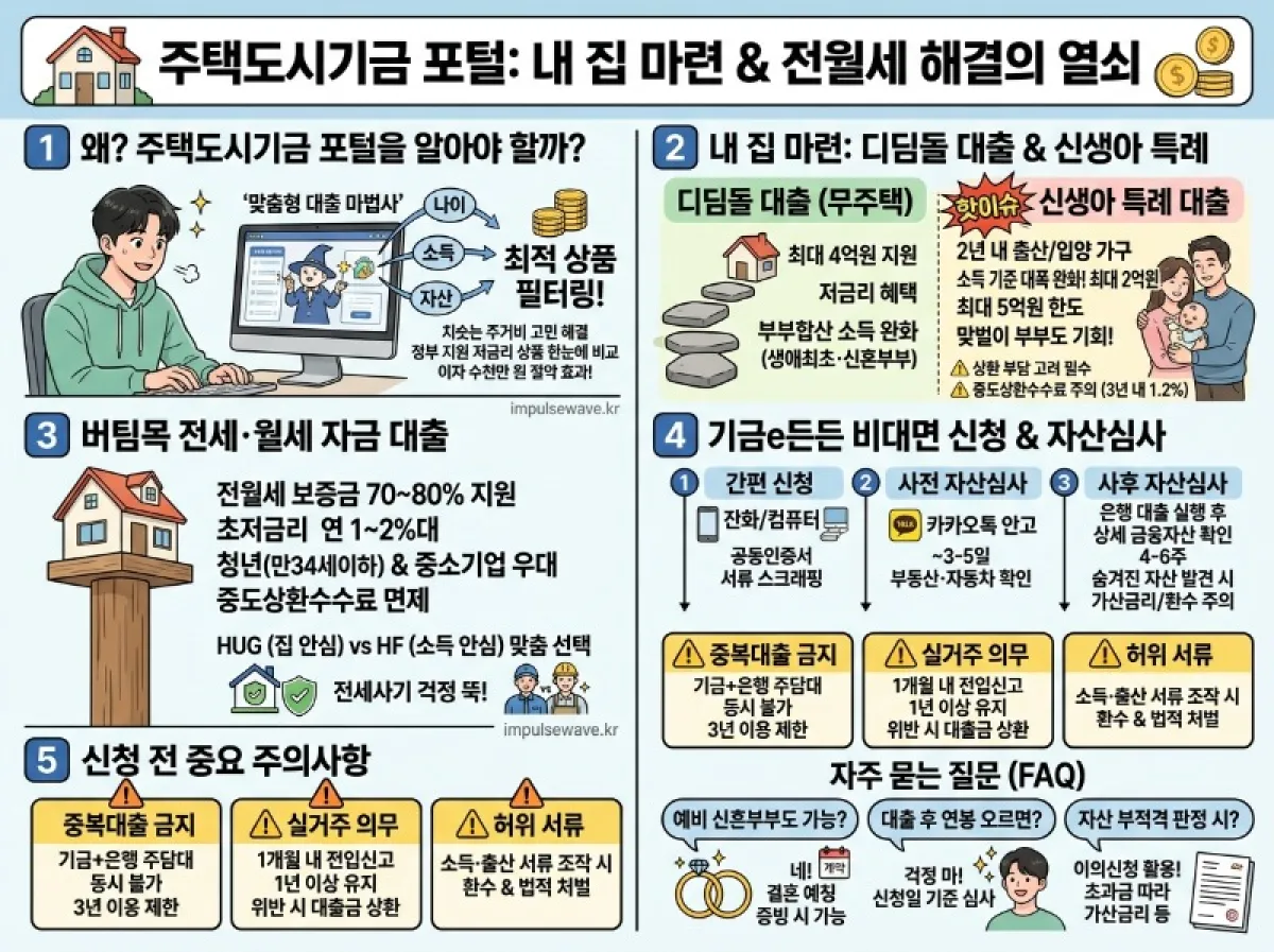 주택도시기금포털 사용 안내 전월세 부담 낮추는 방법